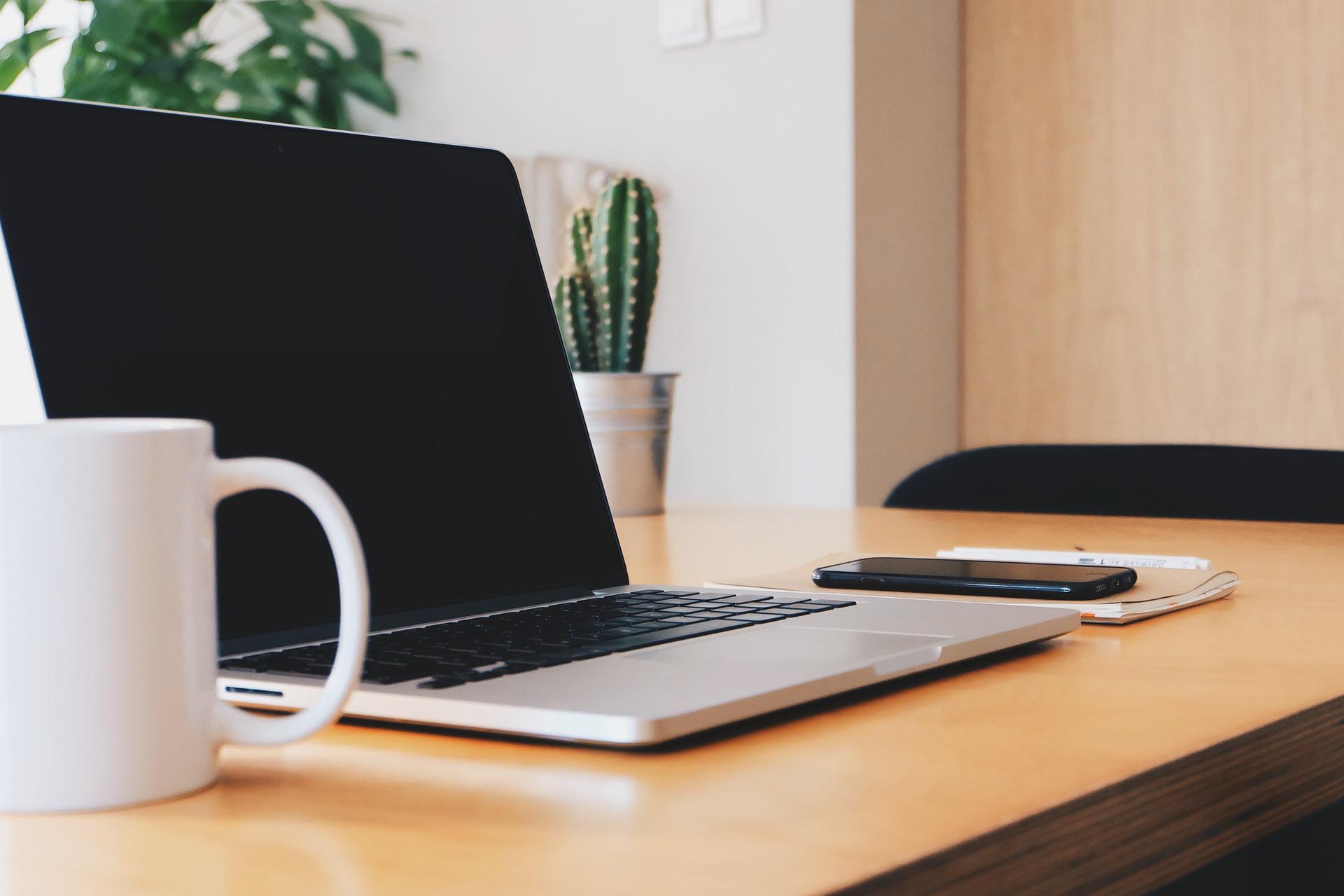 Laptop on desk